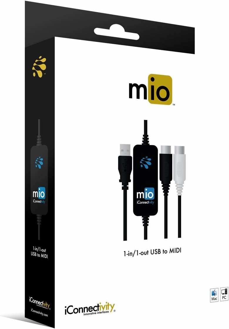 mio 1-in 1-out USB to MIDI Interface for Mac and PC