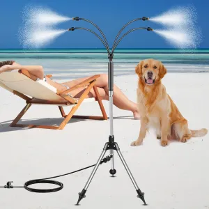 Misters for Outside Patio,Cymuber 26.5 FT Portable Water Mister for Cooling Outdoor, Flexible Stand Misting System with Adjustable Height for BBQ, Pet Playing, Patio Cooling, Backyard Garden