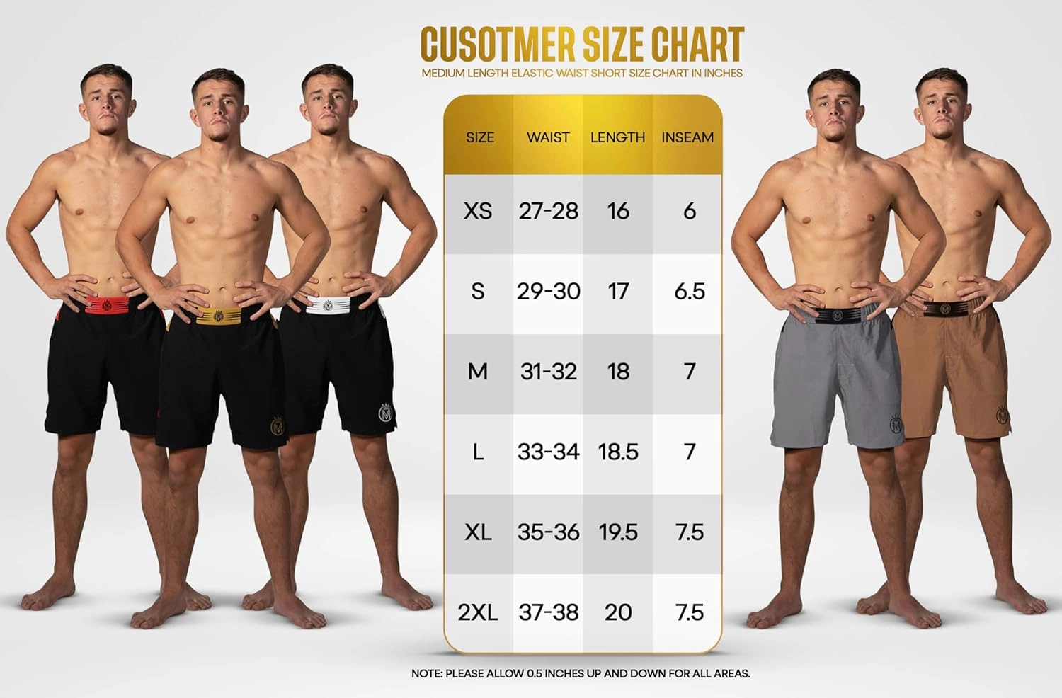 MMA Shorts & BJJ Shorts Men, UFC Grappling Fight Shorts for Boxing, Kickboxing, Muay Thai 7" Cross Training Workout