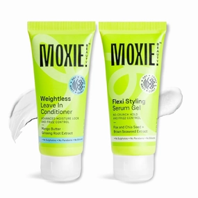 Mo..xie Wavy Vibe Setter Travel Duo – Leave-In Conditioner & Styling Serum Gel (2 x 50ml) | Enhances Natural Waves | 94% Moisture Retention | Frizz Control for Dry, Wavy Hair , Haircare Set