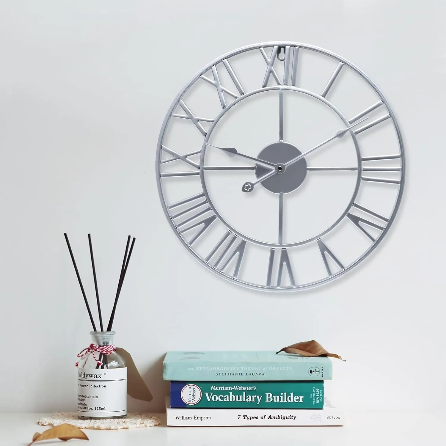 Modern Round Roman Numeral Metal Clock, Battery Operated Silent Decorative Clock for Home, Office, Bedroom, 16 Inch(Gold,24inch)