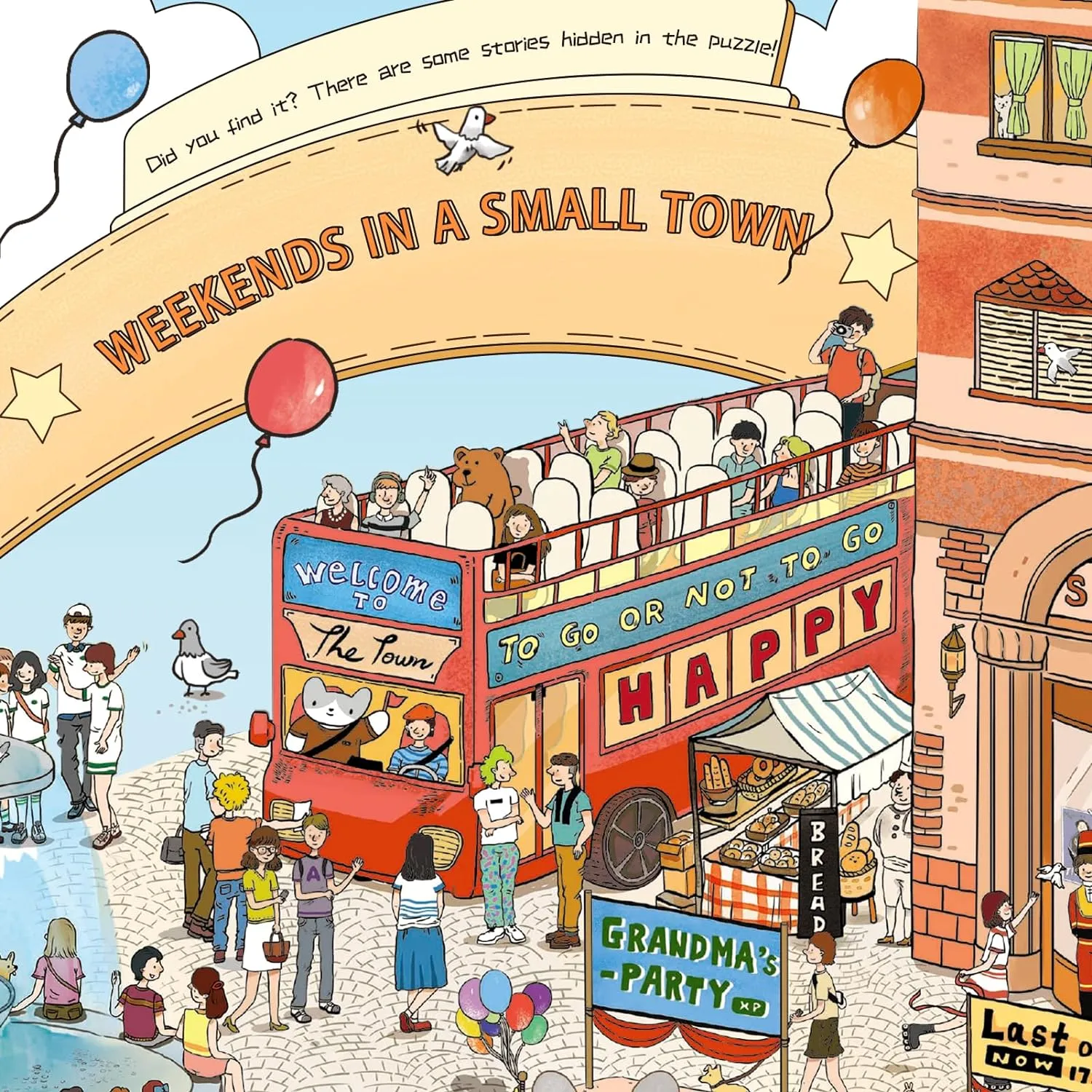 MOMIBOOK Puzzles for Adults 1000 Piece Jigsaw Puzzles of Vintage Village Town, Painting Image Difficult Challenging Hard Impossible Puzzle, Cute Funny Toys & Games Christmas Birthday Gifts
