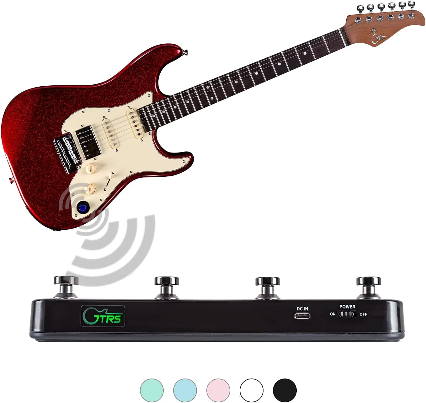 MOOER GWF4 Wireless Footswitch Controller for P1, SD30i, Hornet 05i, GTRS Guitar, Change Preset, Loop, Drum, with Tap Tempo for Delay Effects (GWF4 Black)