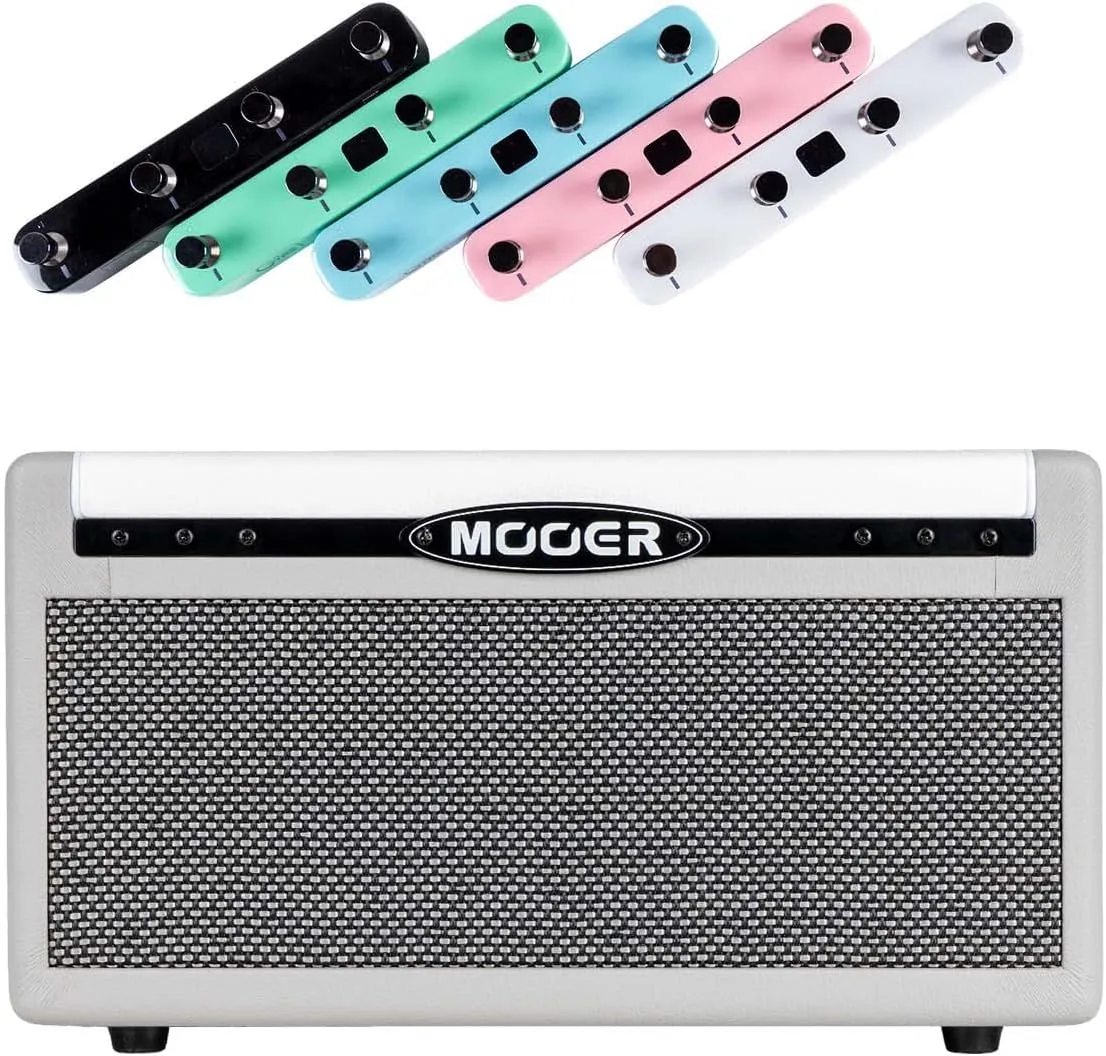 MOOER GWF4 Wireless Footswitch Controller for P1, SD30i, Hornet 05i, GTRS Guitar, Change Preset, Loop, Drum, with Tap Tempo for Delay Effects (GWF4 Black)