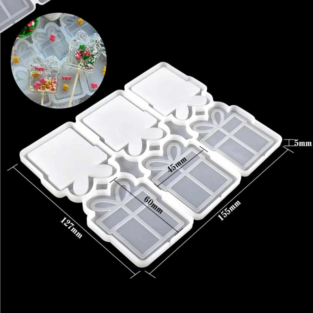 mostsom Christmas Bag Design Epoxy Lollipop Mold Diy Craft Chocolate Silicone Mould Cake Decorating Tools Kitchen Fondant 2pcs (O_ Christmas Gift Bag)