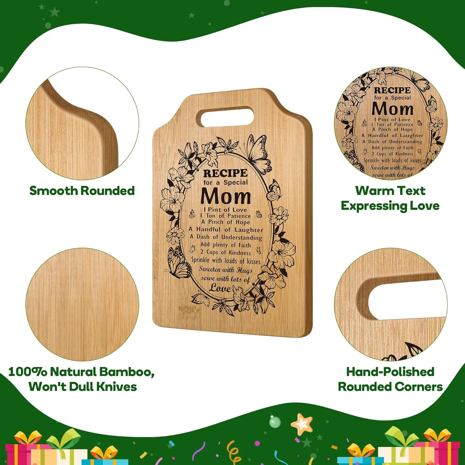Mothers Day Gifts for Mom From Daughter Son,Mom Birthday Gifts for New Mother,Best Mom Ever Gifts,Unique Mom To Be Step Mom Bonus Mom Birthday Christmas Presents Ideas,Cool Mom Kitchen Cutting Board