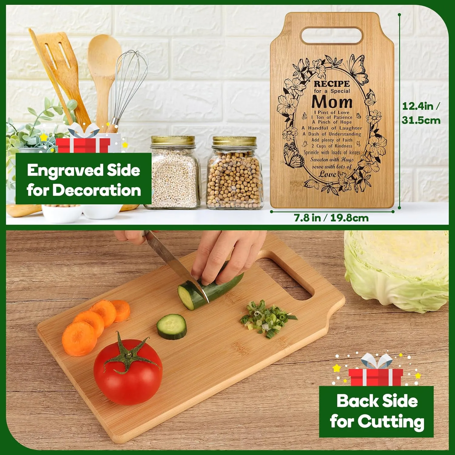 Mothers Day Gifts for Mom From Daughter Son,Mom Birthday Gifts for New Mother,Best Mom Ever Gifts,Unique Mom To Be Step Mom Bonus Mom Birthday Christmas Presents Ideas,Cool Mom Kitchen Cutting Board
