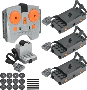 Motor-Kit Power Function Block Kit Compatible with Leading Technic Motor Brands Power Function Train Motors Infrared Receiver Motor Controller(Random Gray and Black)