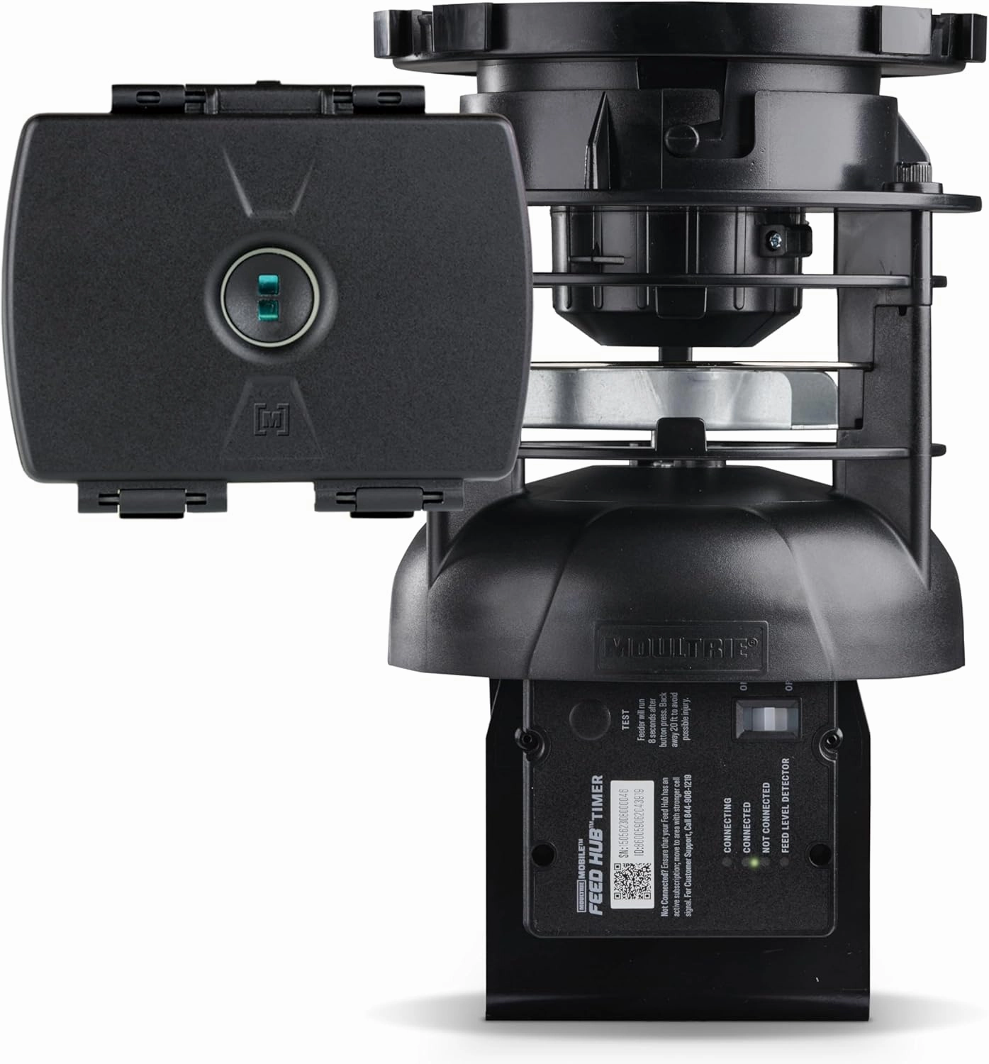 Moultrie Feed Hub Kit - Pro Hunter 2 Cellular Feeder Kit - Cellular Feeder System with Feed Level Detector and Spincast Spreader - Universal Fit for Most Spincast Wildlife Feeder Hoppers