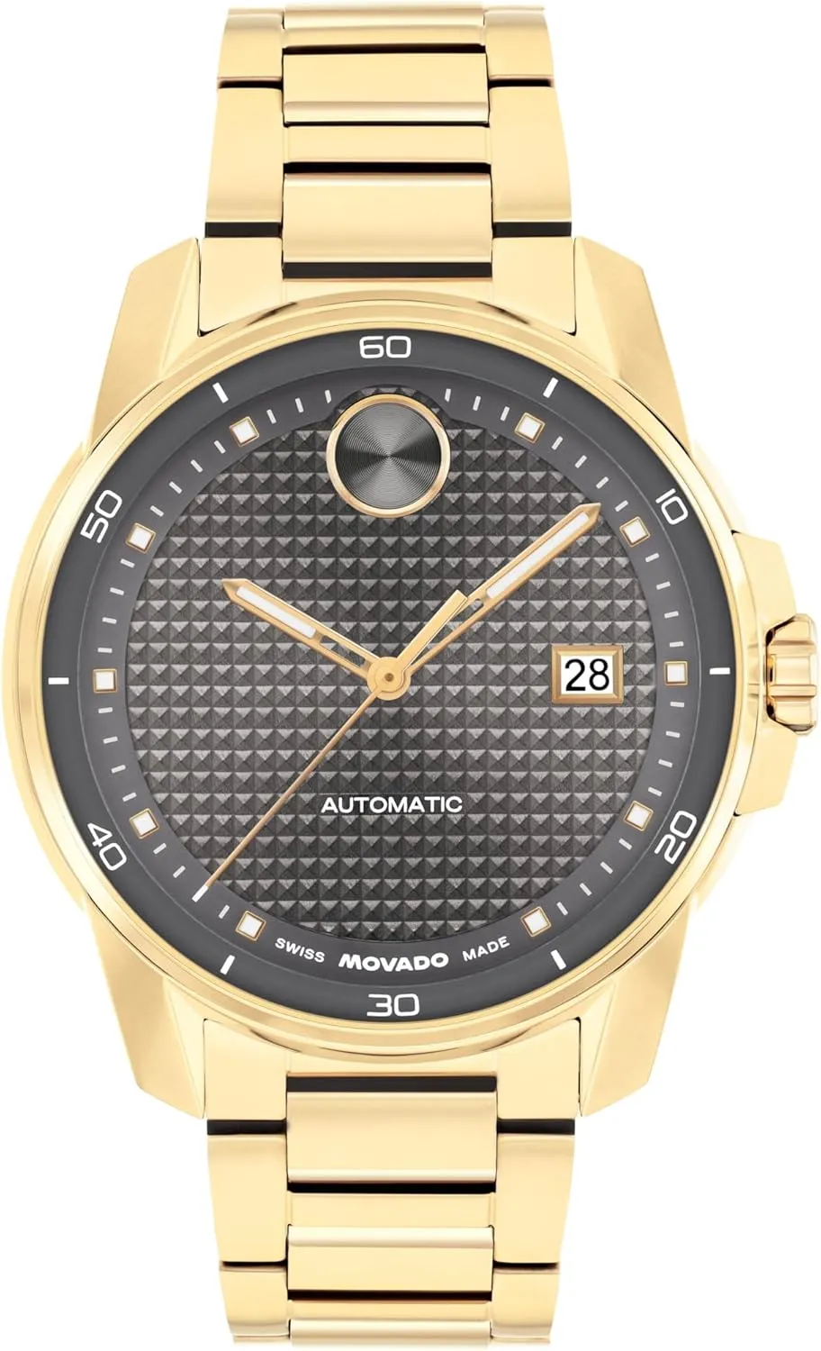 Movado Bold Verso Men’s Automatic Watch – 41 mm Case, Stainless Steel Bracelet, Self-Winding, Sleek Modern Look, Gift for Him