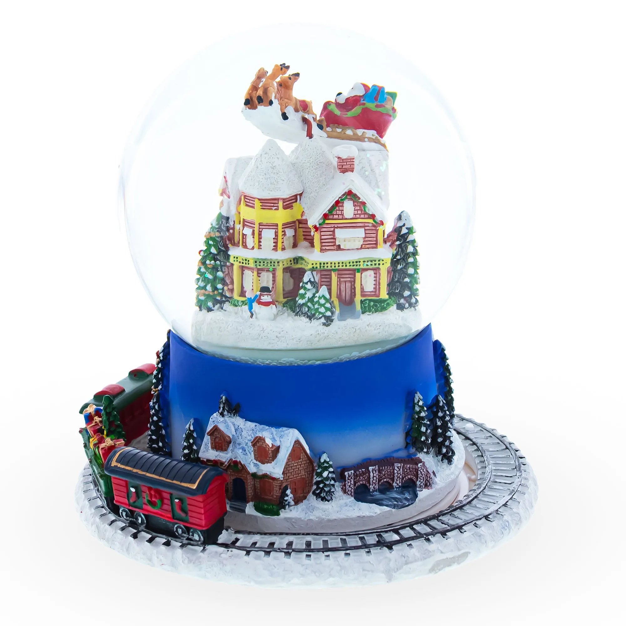 Moving Train Base Musical Christmas Water Snow Globe