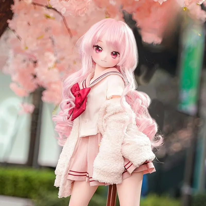 Mozu Coral 1/3 Female Seamless Anime Action Figures Full Silicone Material, JYdoll 65cm Flexible Female Figure Dolls for Genshin Impact Cosplay/Photography/Arts (Wig) (Cosplay Edition)