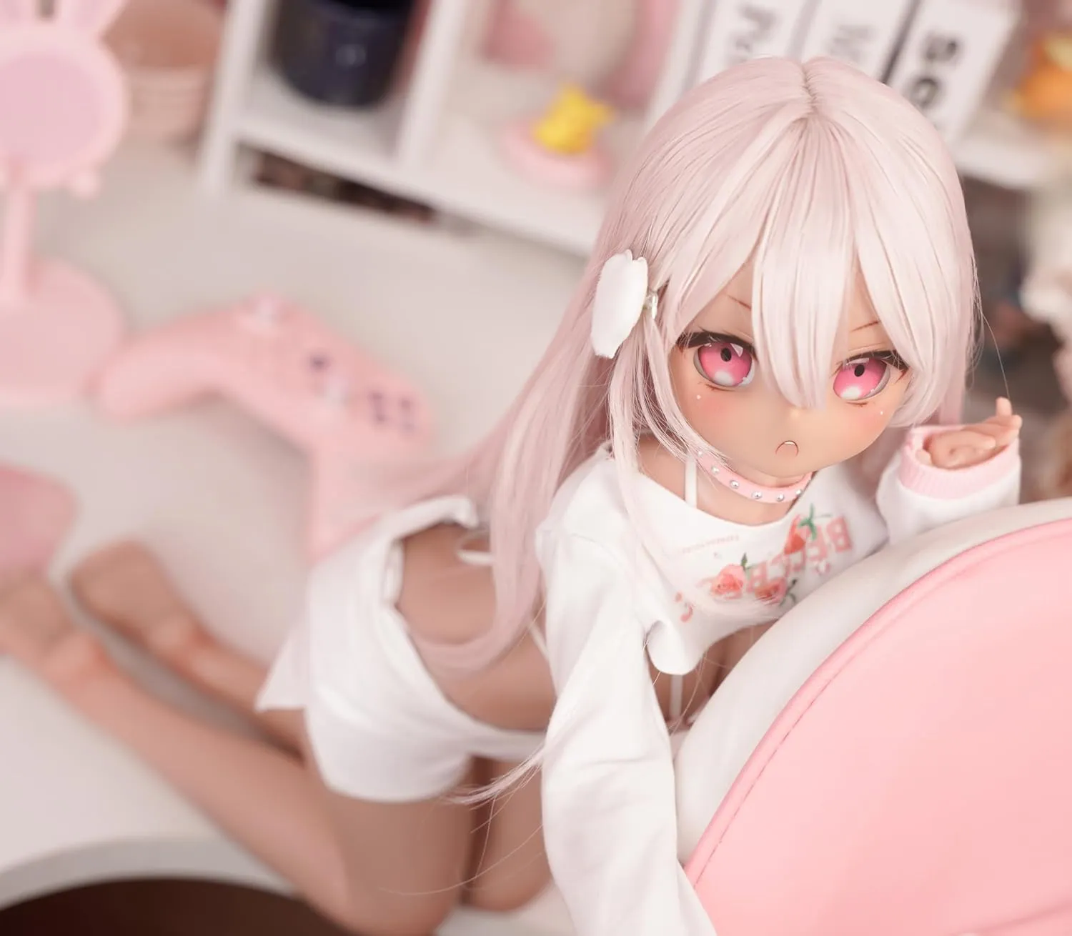 Mozu Kuro 1/2 Female Seamless Genshin Impact Action Figures Full Silicone Material, JYDoll 65cm Flexible Figure Dolls for Cosplay/Photography/Arts (Wig)