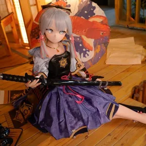 Mozu Linghua 1/2 Female Seamless Genshin Impact Ayaka Action Figures Silicone Material, JYDoll 130cm Flexible Figure Dolls for Cosplay/Photography/Arts (Wig) (Cosplay Edition)
