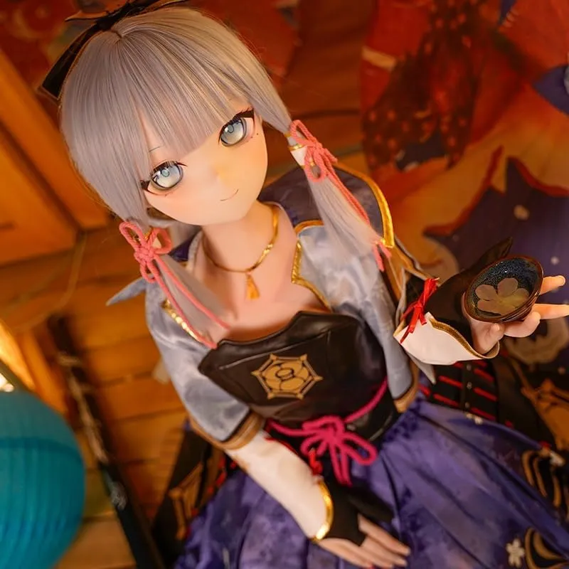 Mozu Linghua 1/2 Female Seamless Genshin Impact Ayaka Action Figures Silicone Material, JYDoll 130cm Flexible Figure Dolls for Cosplay/Photography/Arts (Wig) (Cosplay Edition)