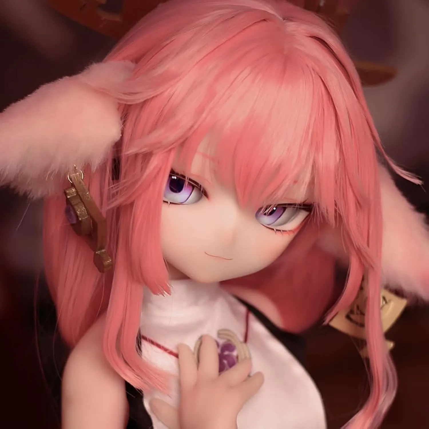 Mozu TinyFox 2.0 1/2 Female Seamless Genshin Impact Anime Action Figures Full Silicone Material, JYFigures Yae Miko 85cm Flexible Figure Dolls for Cosplay/Photography/Arts (Wig) (Standard Edition)