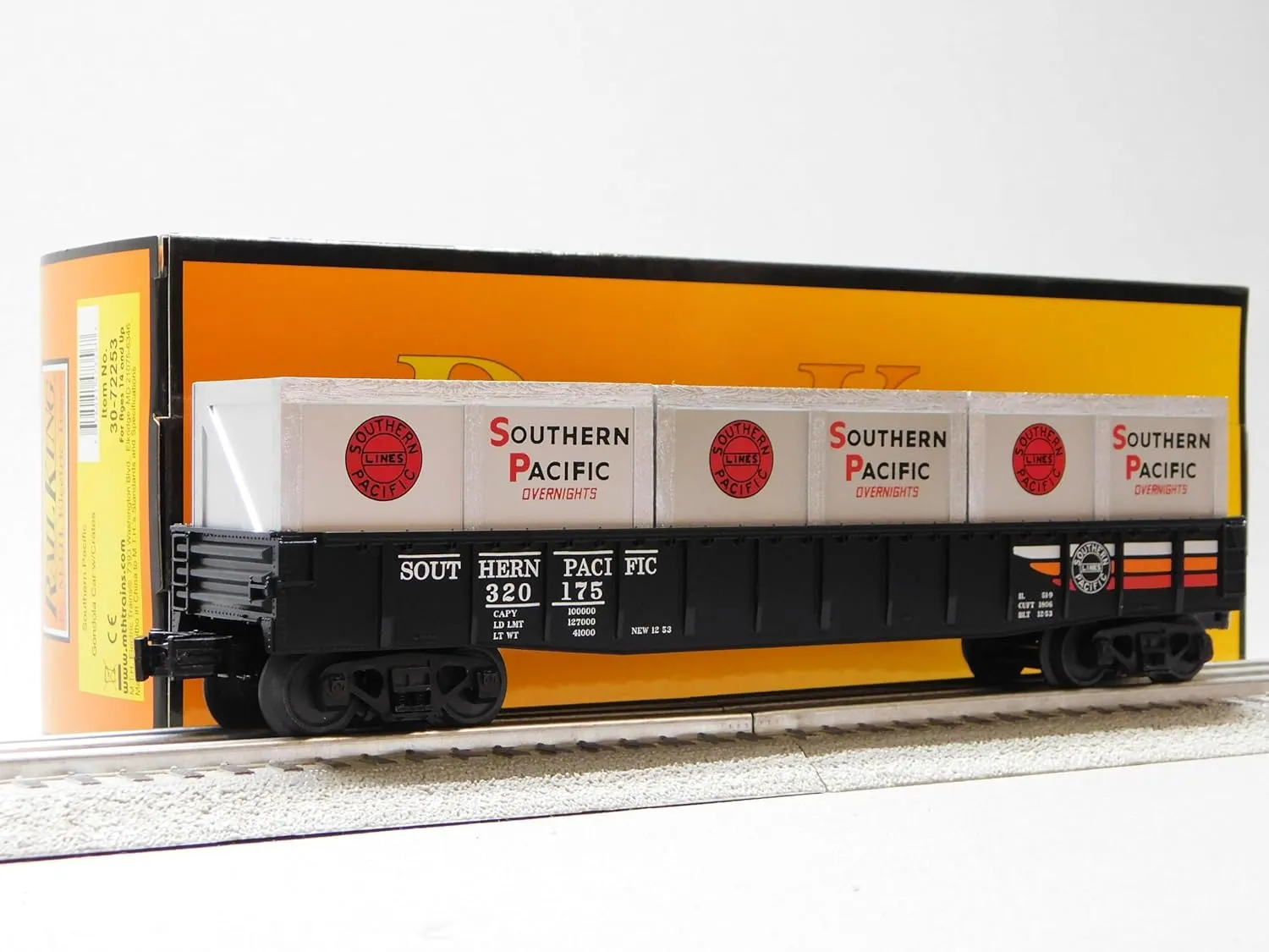 MTH RAILKING Southern Pacific SP Gondola CAR W/CRATES O Gauge 30-72253