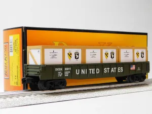MTH RAILKING US Army Gondola CAR W/CRATES O Gauge 30-72250