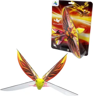 MUKIKIM Self Flying eBird Orange Phoenix - Electronic Flying Bird Drone Toy. Adjust The Rudder to Make The Flapping Wings Bird Fly Forward and Back to You. 3 Flying Models! No Remote Control Needed