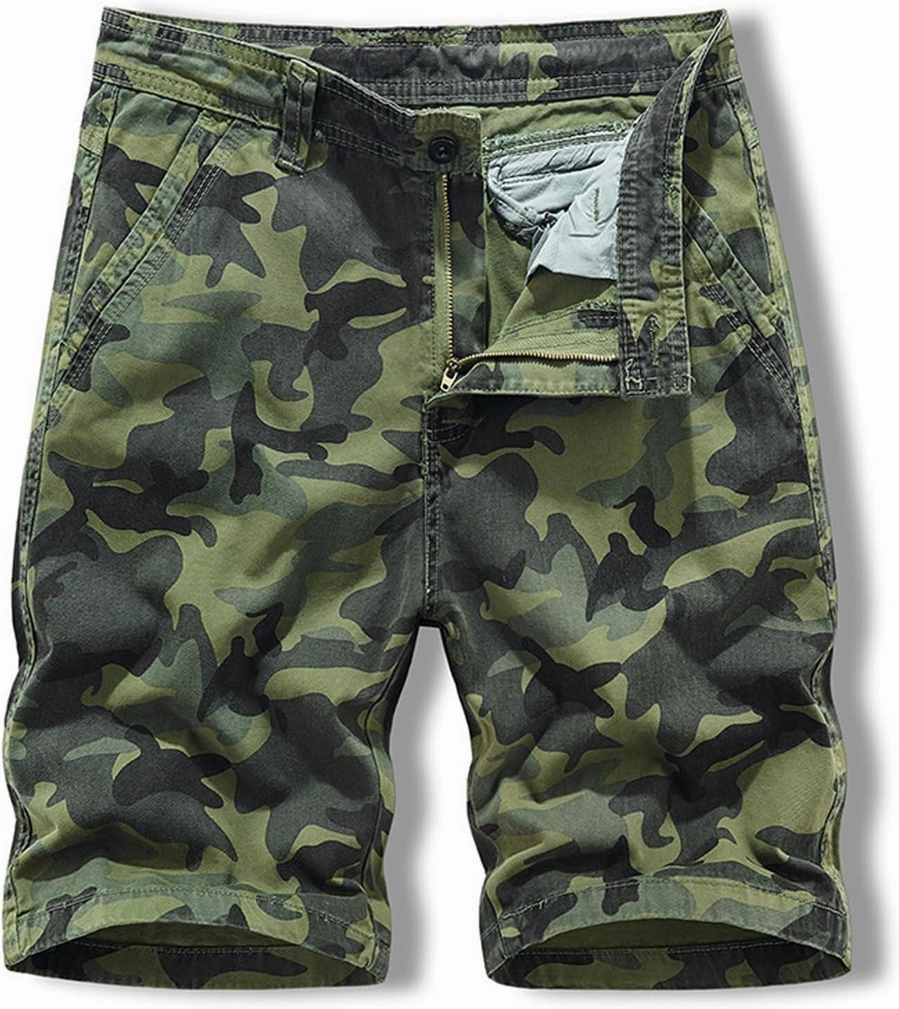 Muscularfit Camo Shorts for Men 2023 Casual Cotton Camouflage Buckle Zipper Cargo Shorts Outdoor Fashion Sport Tooling Shorts