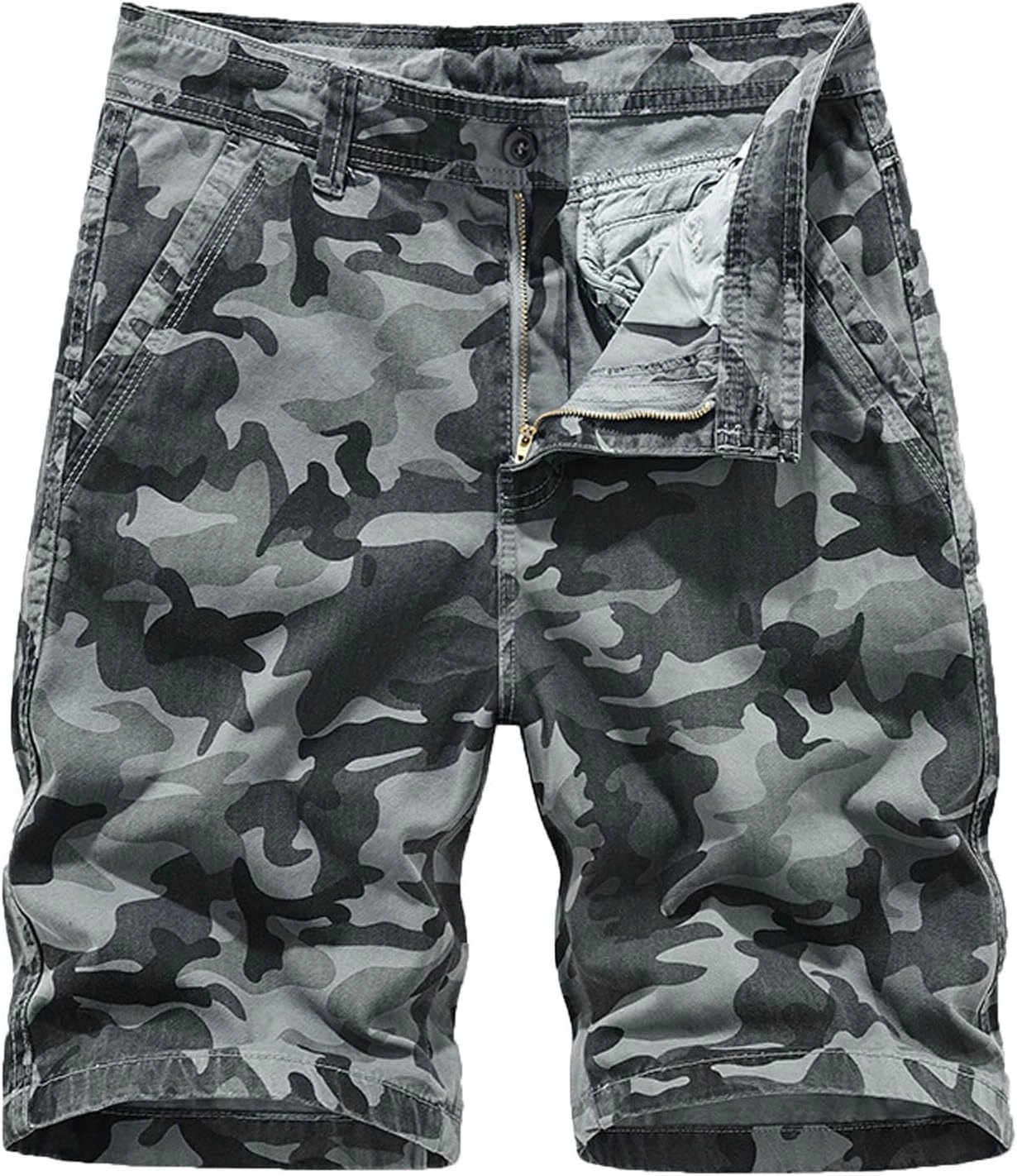Muscularfit Camo Shorts for Men 2023 Casual Cotton Camouflage Buckle Zipper Cargo Shorts Outdoor Fashion Sport Tooling Shorts