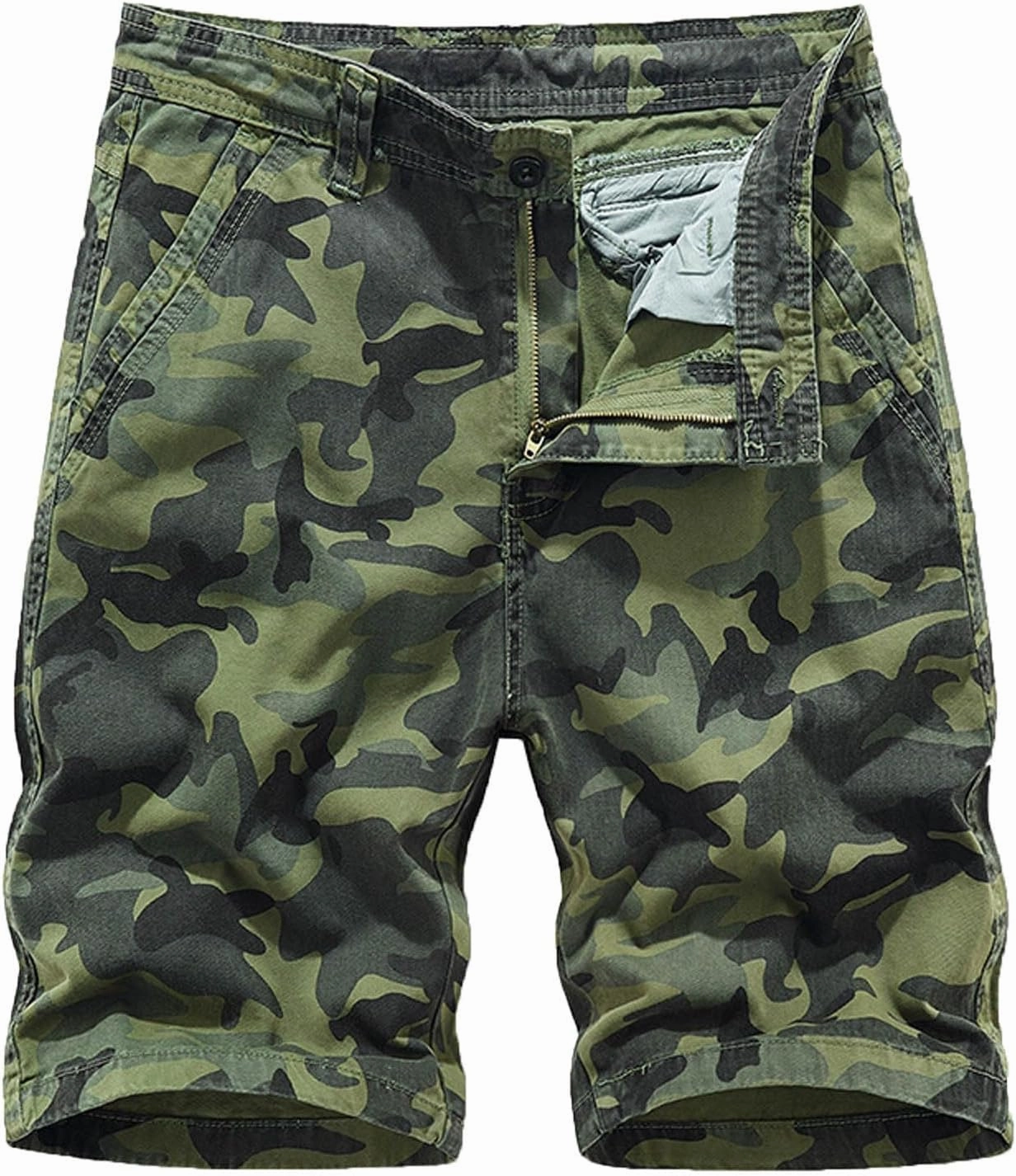 Muscularfit Camo Shorts for Men 2023 Casual Cotton Camouflage Buckle Zipper Cargo Shorts Outdoor Fashion Sport Tooling Shorts