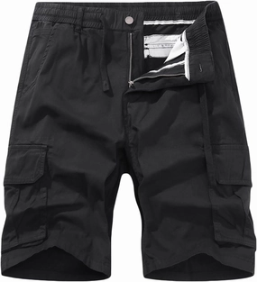 Muscularfit Men Shorts Cotton Drawstring Elastic Waist Cargo Shorts Multi Pockets Casual Work Utility Shorts Outdoor Fashion