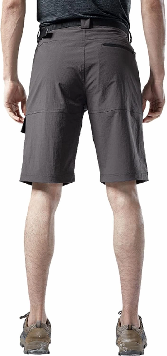 Muscularfit Mens Big and Tall Shorts Elastic Waist Multi Pocket Cargo Shorts Casual Summer Solid Tooling Shorts Athletic Pant