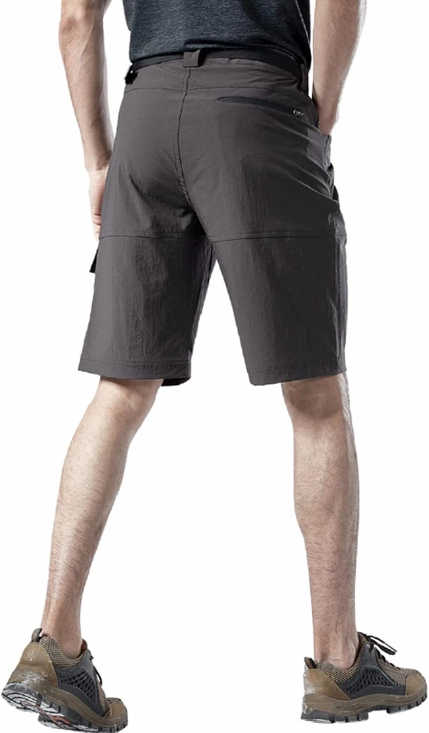 Muscularfit Mens Big and Tall Shorts Elastic Waist Multi Pocket Cargo Shorts Casual Summer Solid Tooling Shorts Athletic Pant