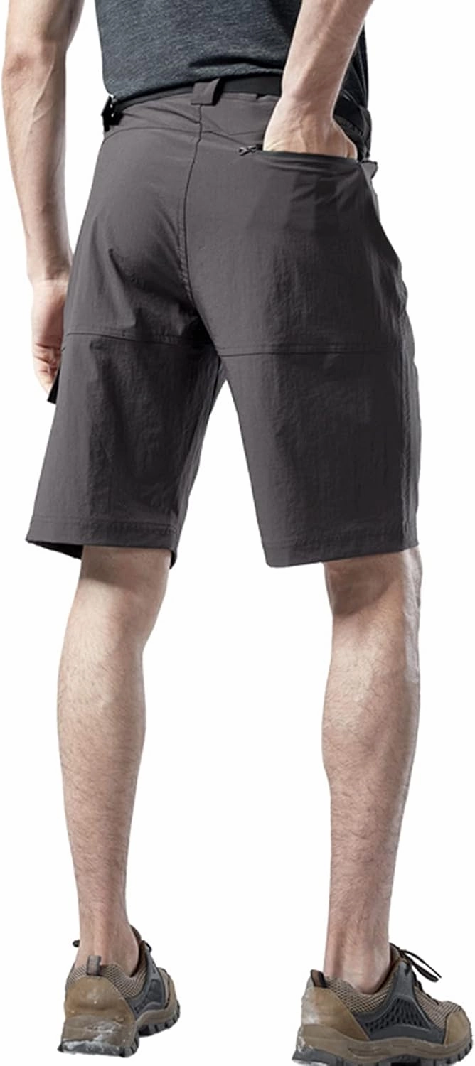 Muscularfit Mens Big and Tall Shorts Elastic Waist Multi Pocket Cargo Shorts Casual Summer Solid Tooling Shorts Athletic Pant