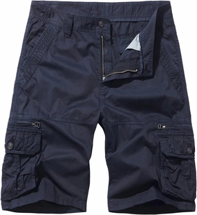Muscularfit Mens Gym Shorts with Pockets Casual Cotton Buckle Zipper Solid Tooling Shorts Big and Tall Work Utility Shorts