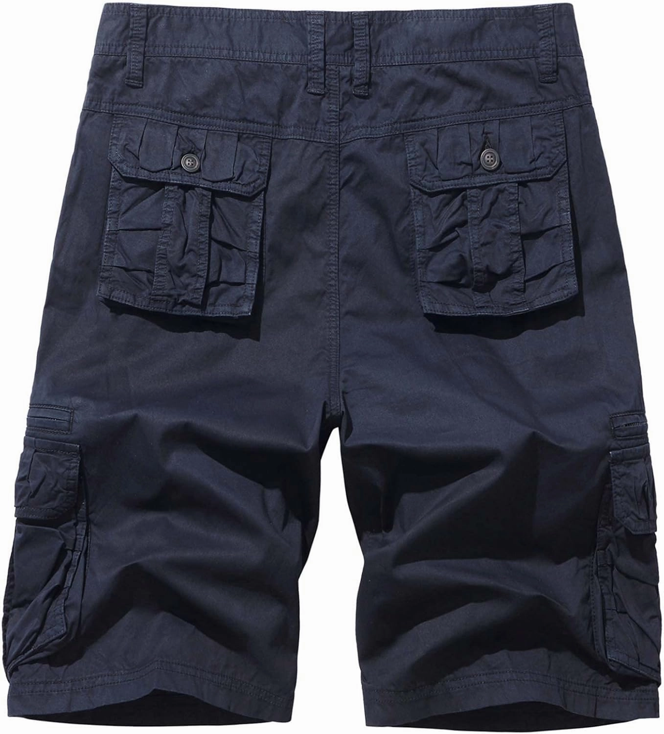 Muscularfit Mens Gym Shorts with Pockets Casual Cotton Buckle Zipper Solid Tooling Shorts Big and Tall Work Utility Shorts