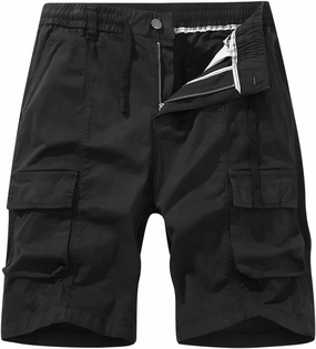 Muscularfit Mens Shorts 7 Inch Inseam Stretch Waist Drawstring Cargo Shorts Ultimate Comfort Linen Short with Pockets Outdoor