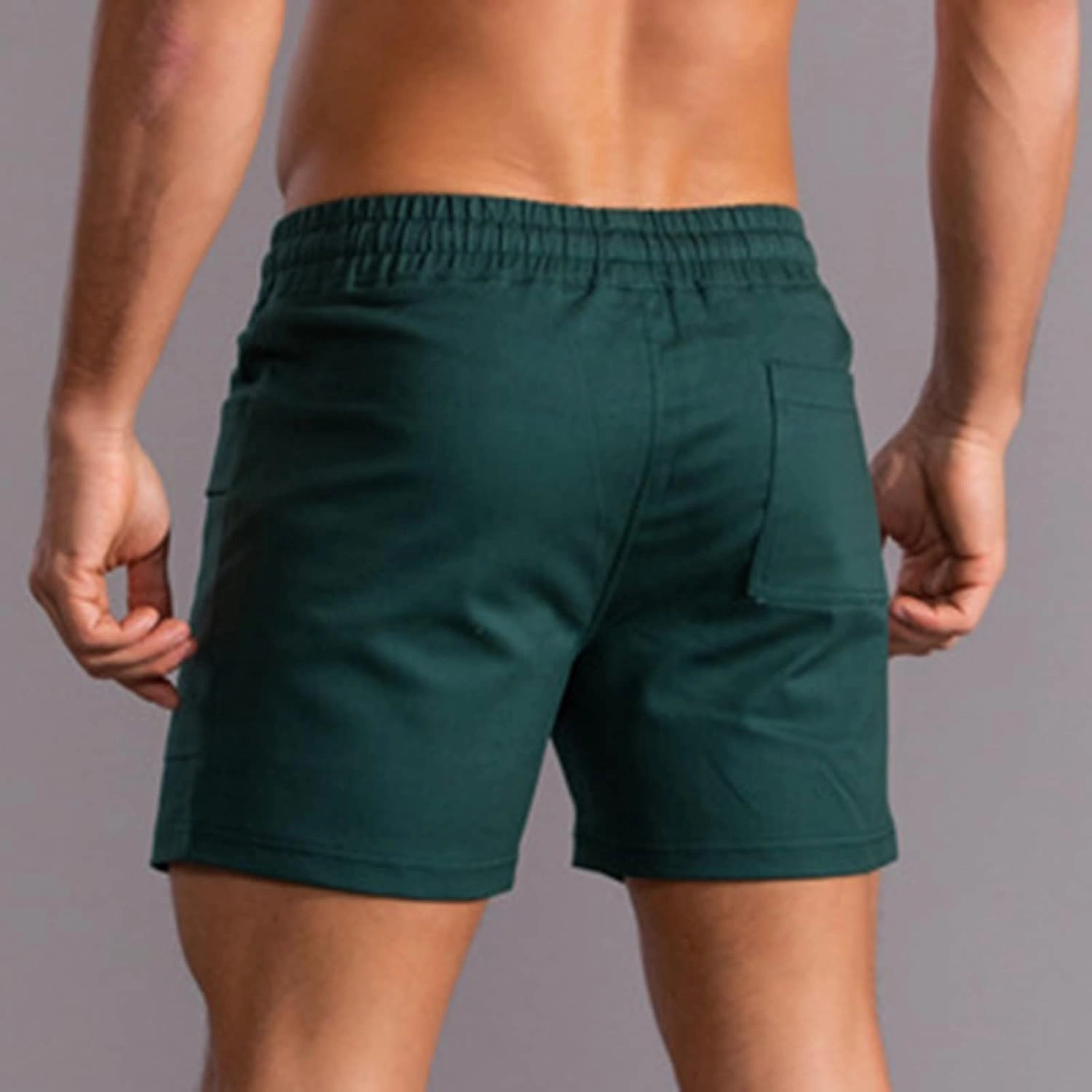 Muscularfit Mens Shorts Casual Stretch Waist Cotton Shorts Multi Pocket Drawstring Elastic Waist Cargo Shorts Regular Shorts