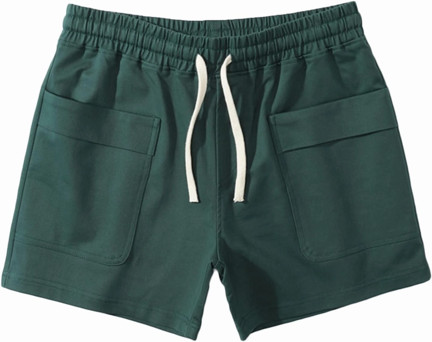 Muscularfit Mens Shorts Casual Stretch Waist Cotton Shorts Multi Pocket Drawstring Elastic Waist Cargo Shorts Regular Shorts