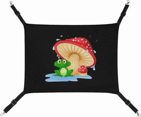 Mushroom with Toad Hanging Cat Bed Soft Breathable Pet Hammock for Cage Pet Sleeper for Kitten Ferret Puppy Rabbit, style, 20240327