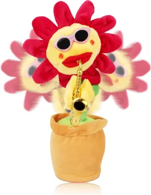 Musical Sing and Dancing Sunflower Soft Plush Funny Creative Saxophone Singing Toy (Pink)(Check Seller Name)