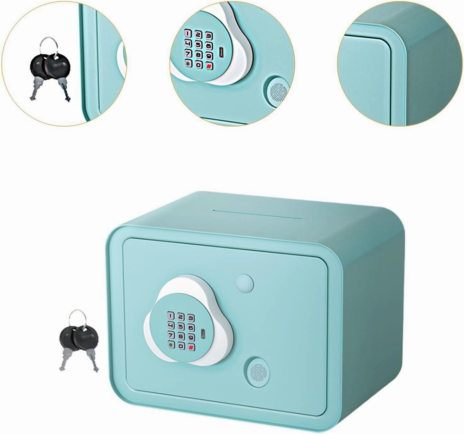 Musical Money Piggy Bank Electronic Money Bank Fingerprint Password Money Box for Halloween, Green