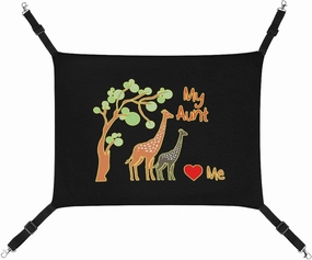 My Aunt Loves Me Cat Hanging Hammock Soft Breathable Pet Cage Dog Hammock with Adjustable Straps and Metal Hooks