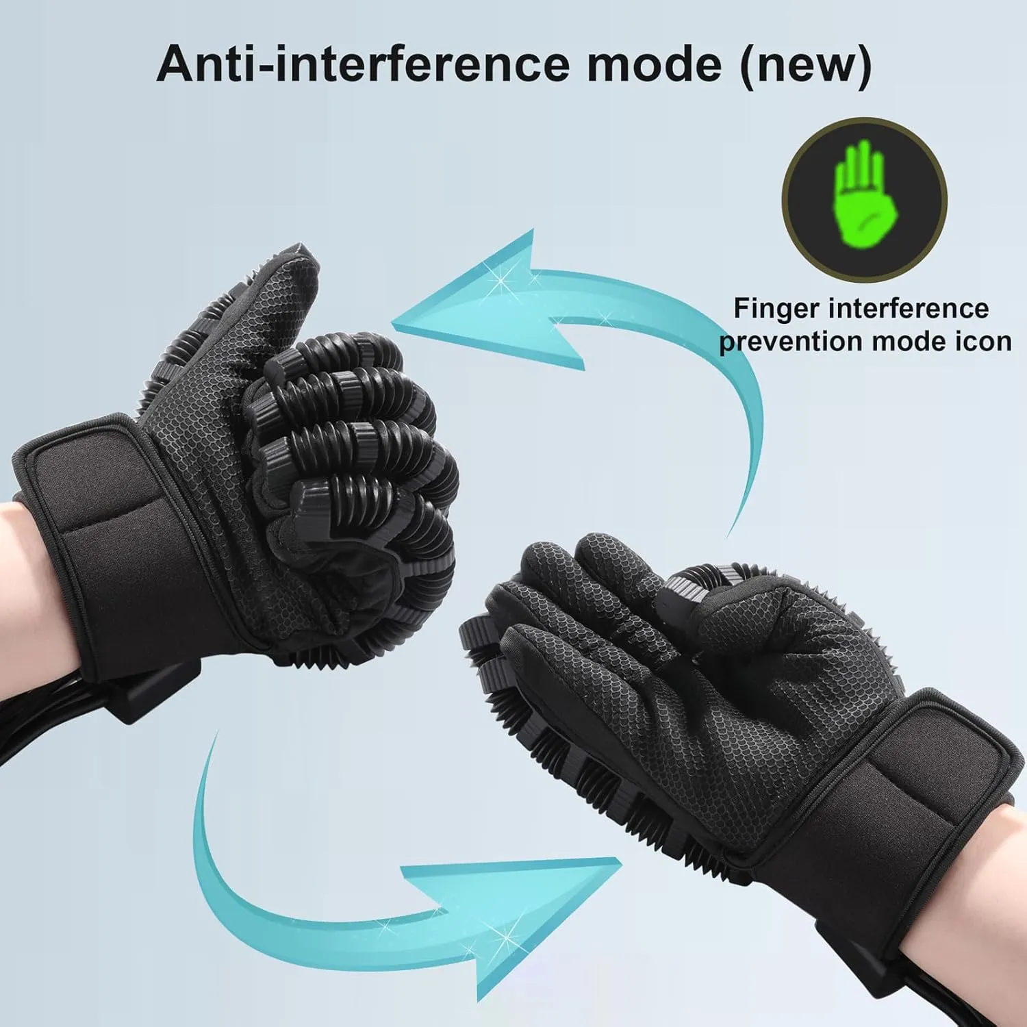 MZU Rehabilitation Robot Glove - Heating Robot Gloves, Hand Function Rehab Training Device, Electric Hand Exerciser, Stroke Glove, Black