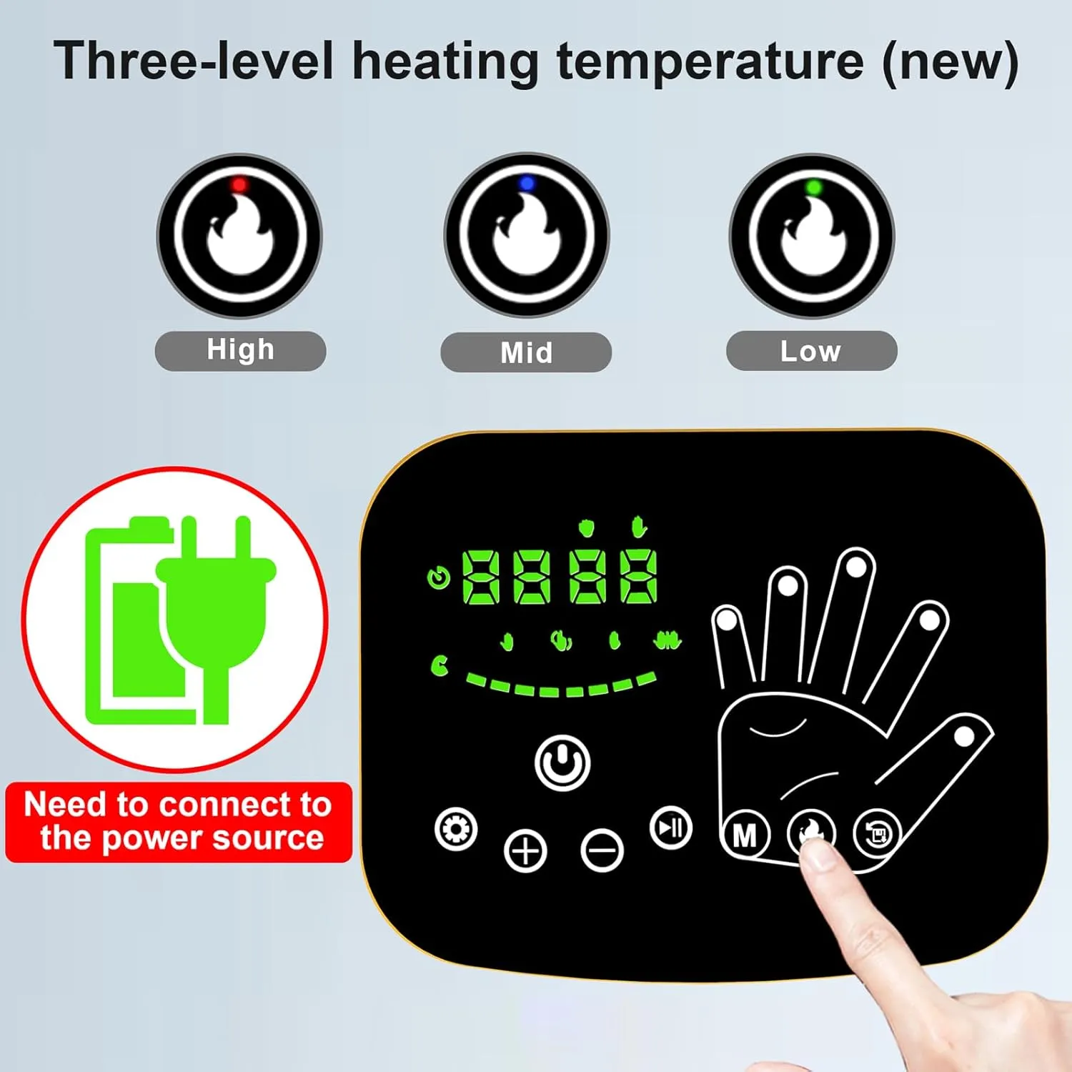 MZU Rehabilitation Robot Glove - Heating Robot Gloves, Hand Function Rehab Training Device, Electric Hand Exerciser, Stroke Glove, Black
