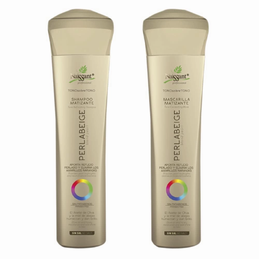 Naissant Set Purple Shampoo & Toning Mask | Eliminates Brassiness | Neutralizes Yellow & Orange Tones | Paraben, Ammonia & Sulfate Free | Pro-Vitamin B5, Olive Oil & Honey (Perla Beige) 10.1 Fl Oz