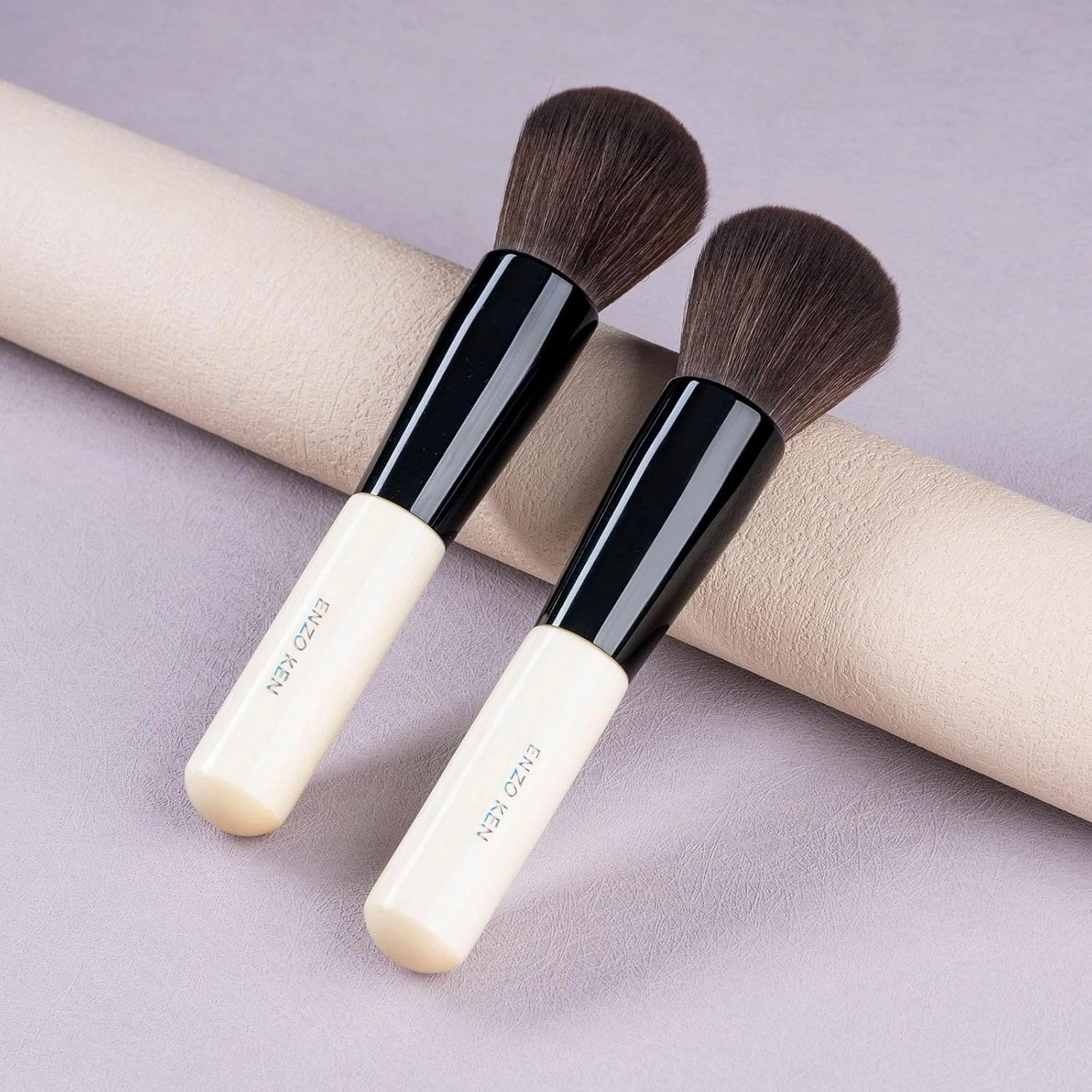Natural Black Goat Hair Kabuki Powder Brush, Natural Hair Blush Brush & Contour Brush, Natural Face Powder Brush, Natural Bristle Makeup Brushes for Powder Contour and Bronzer (K804)