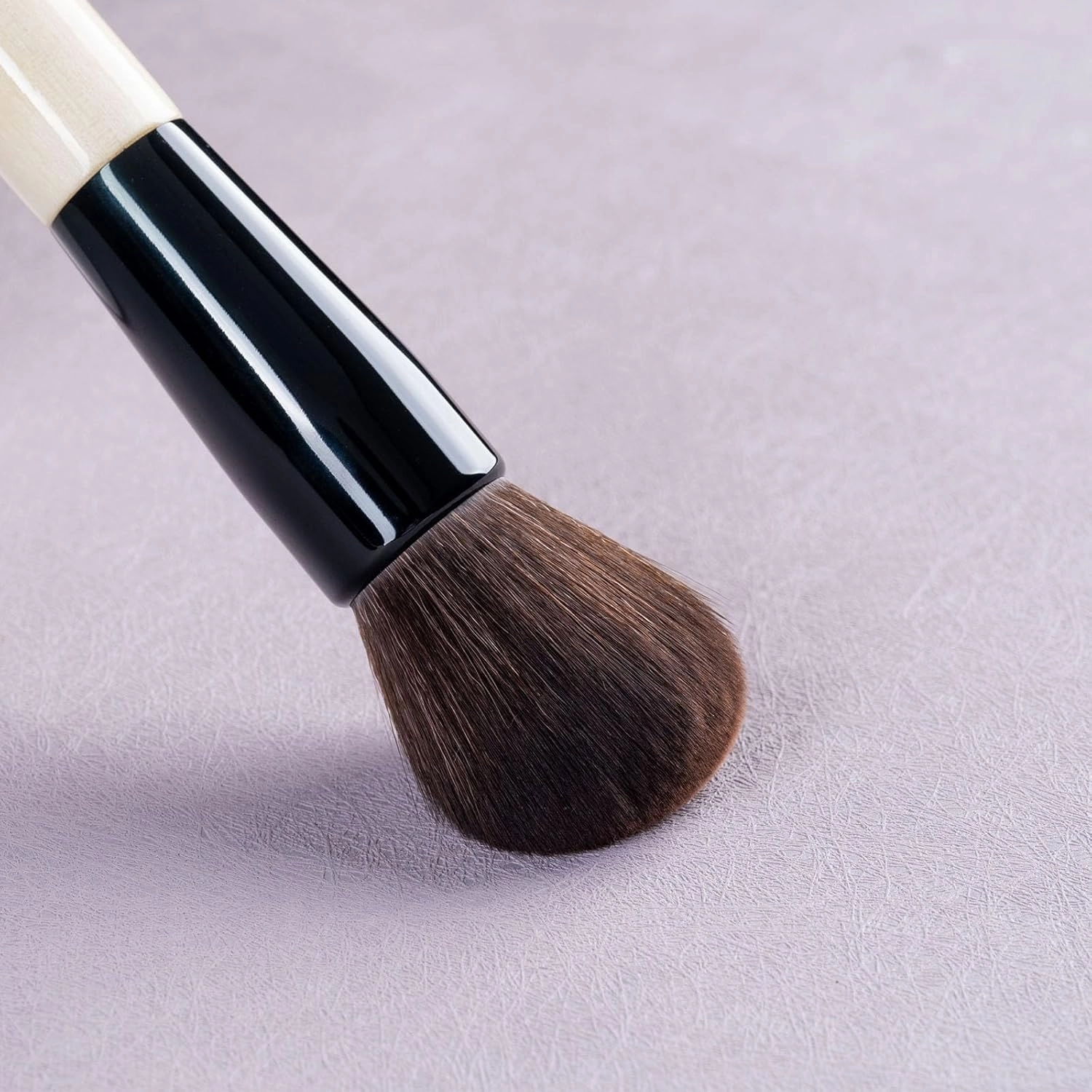 Natural Black Goat Hair Kabuki Powder Brush, Natural Hair Blush Brush & Contour Brush, Natural Face Powder Brush, Natural Bristle Makeup Brushes for Powder Contour and Bronzer (K804)