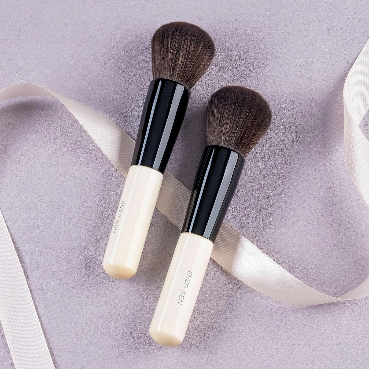 Natural Black Goat Hair Kabuki Powder Brush, Natural Hair Blush Brush & Contour Brush, Natural Face Powder Brush, Natural Bristle Makeup Brushes for Powder Contour and Bronzer (K804)