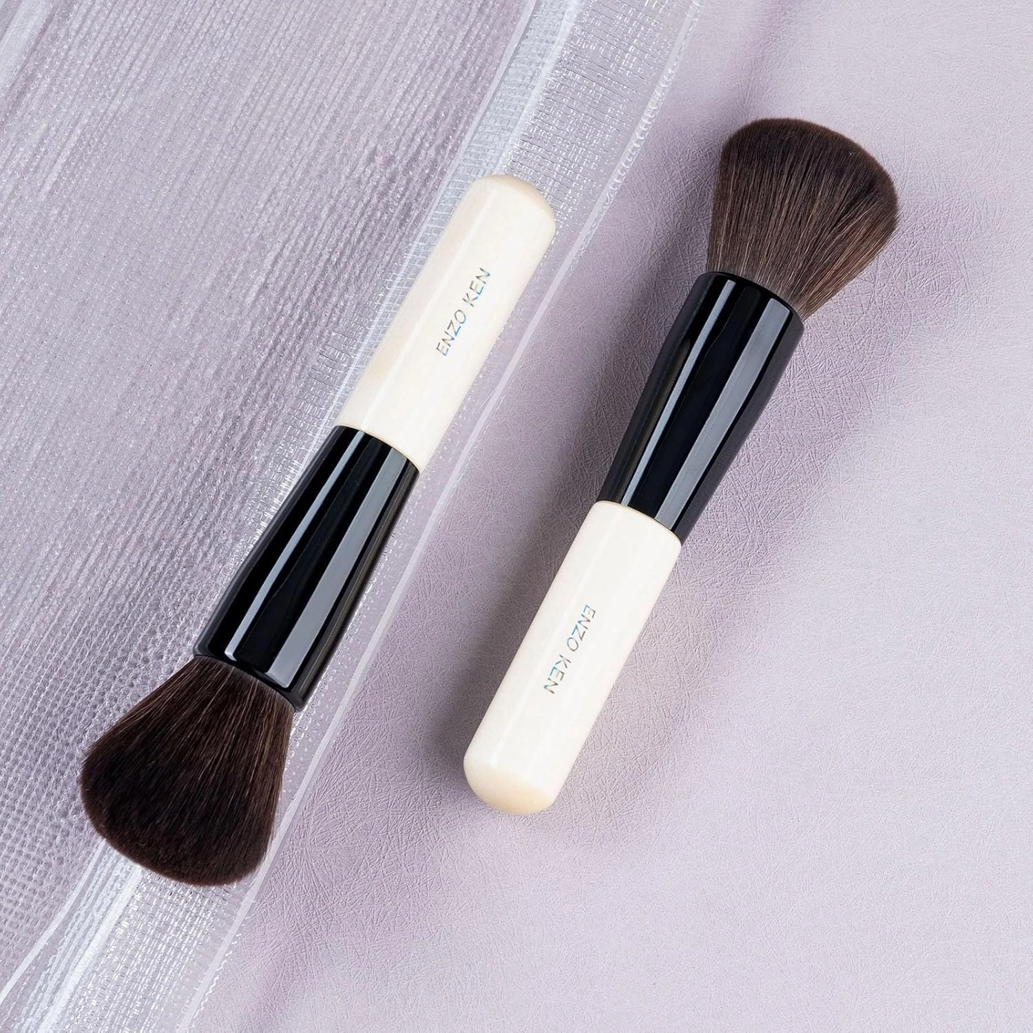 Natural Black Goat Hair Kabuki Powder Brush, Natural Hair Blush Brush & Contour Brush, Natural Face Powder Brush, Natural Bristle Makeup Brushes for Powder Contour and Bronzer (K804)