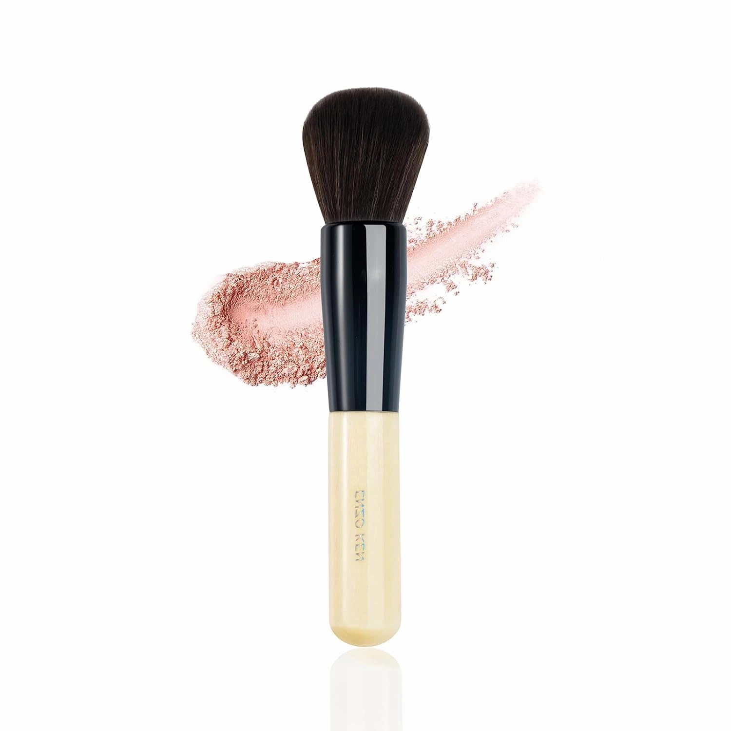 Natural Black Goat Hair Kabuki Powder Brush, Natural Hair Blush Brush & Contour Brush, Natural Face Powder Brush, Natural Bristle Makeup Brushes for Powder Contour and Bronzer (K804)