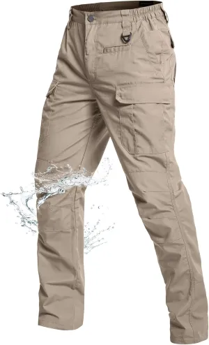 NAVEKULL Men's Outdoor Tactical Pants Lightweight Ripstop Military Hiking Work Cargo Pants with 9 Pockets