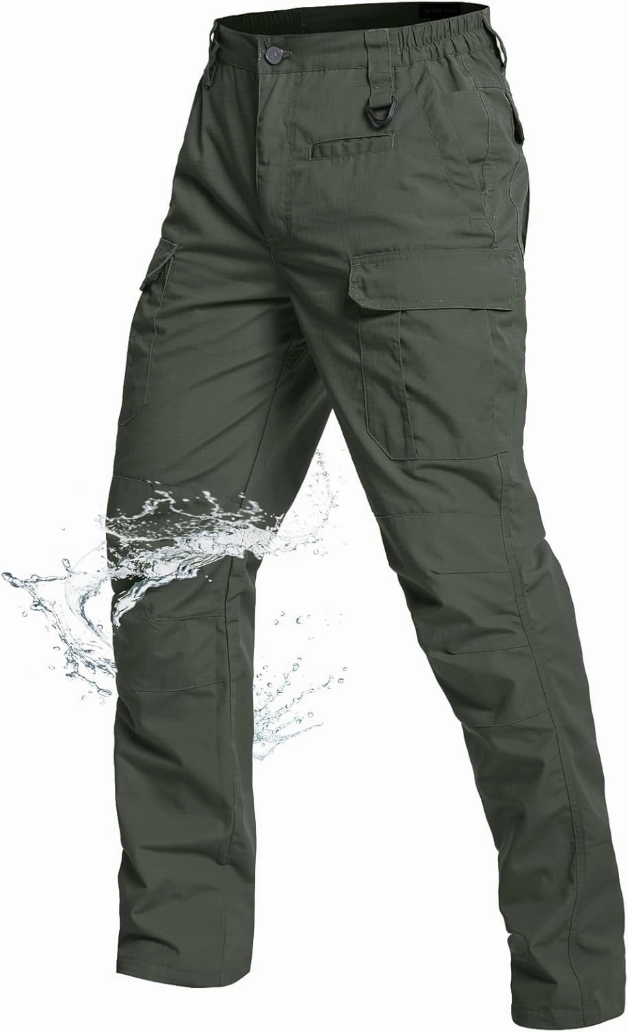 NAVEKULL Men's Outdoor Tactical Pants Lightweight Ripstop Military Hiking Work Cargo Pants with 9 Pockets