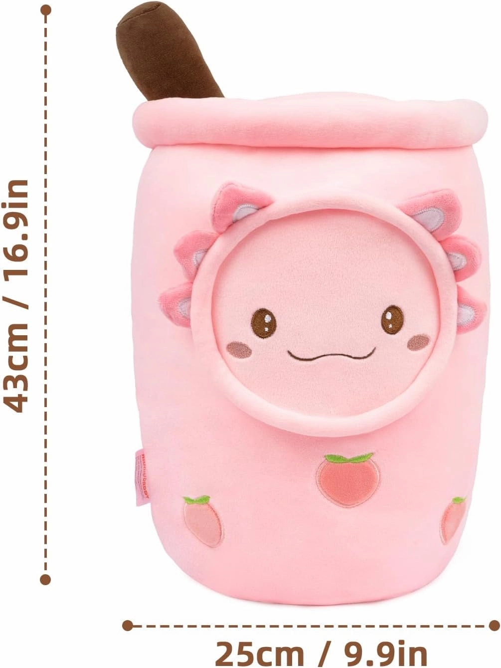 Niuniu Daddy Axolotl Boba Tea Plush, 16  Inch Pink Unicorn Toys for Girls,Super Cute Unicorn Stuffed Animal